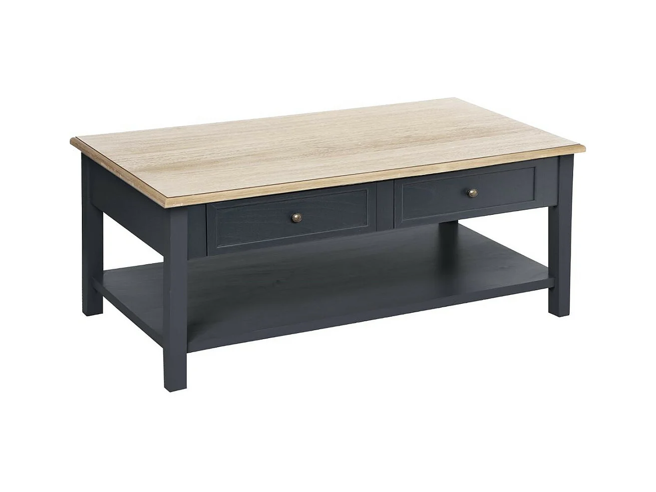Table basse en Bois gris foncé avec 4 tiroirs 110 x 60 x H 45 cm
