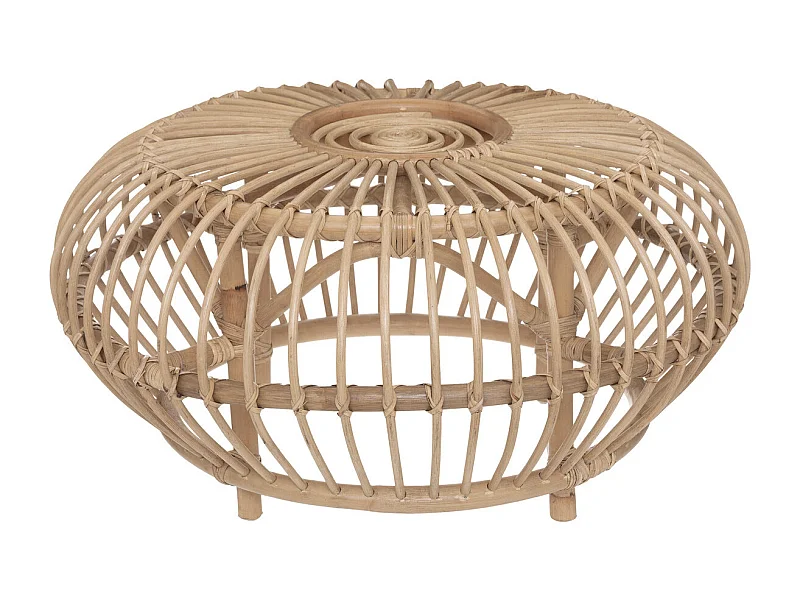 Table basse en Rotin D 73 x H 39 cm