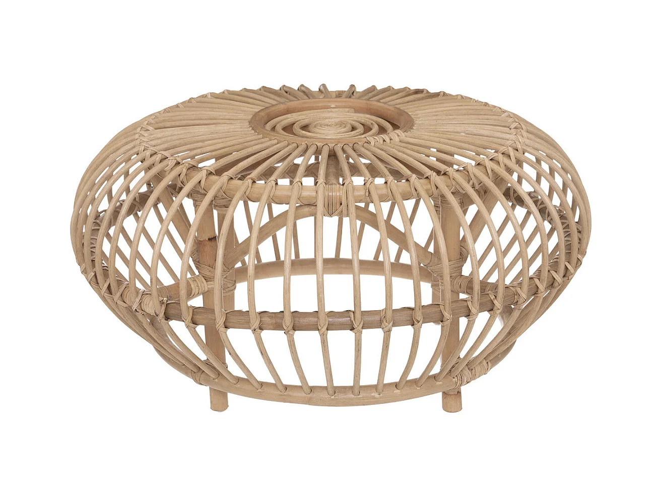 Table basse en Rotin D 73 x H 39 cm