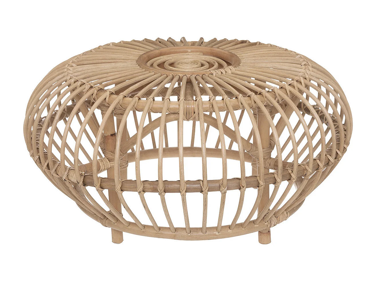 Table basse en Rotin D 73 x H 39 cm