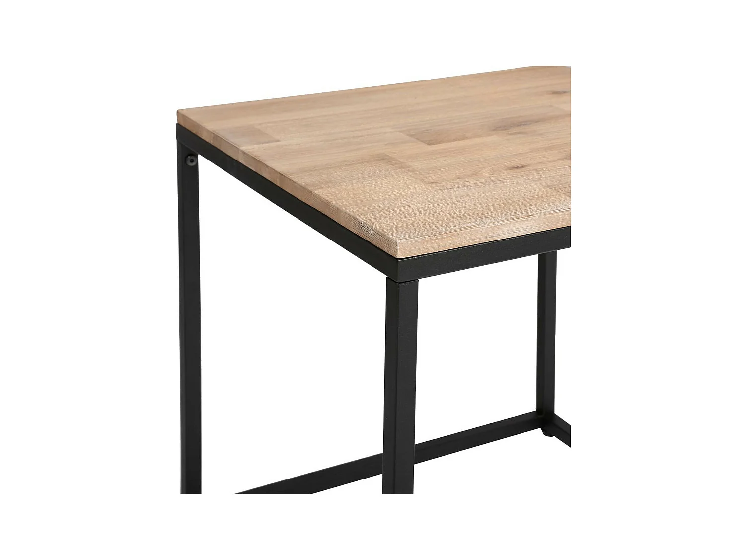 Lot de 3 tables gigognes en Bois d'Acacia et Métal noir