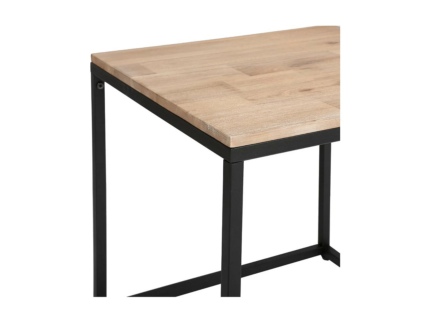 Lot de 3 tables gigognes en Bois d'Acacia et Métal noir