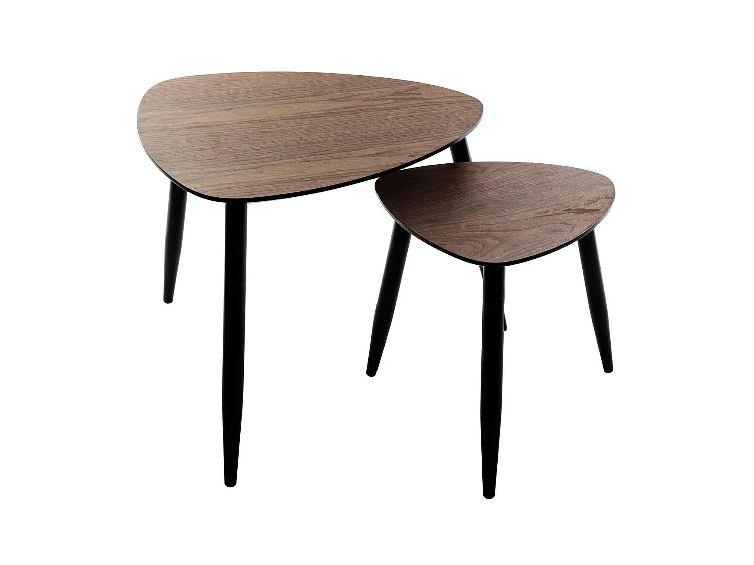 Lot de 2 Tables à café gigognes en Bois foncé