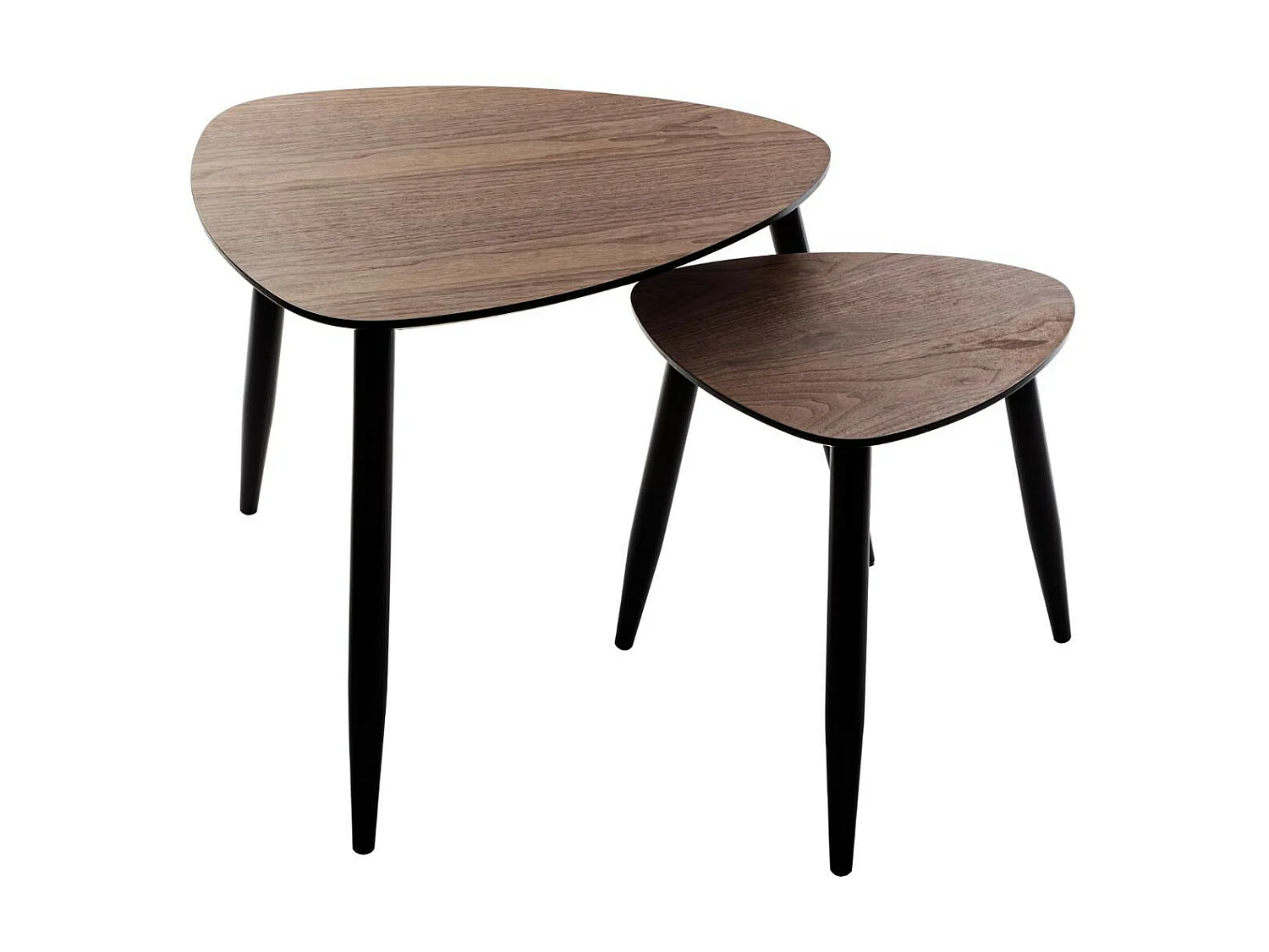 Lot de 2 Tables à café gigognes en Bois foncé