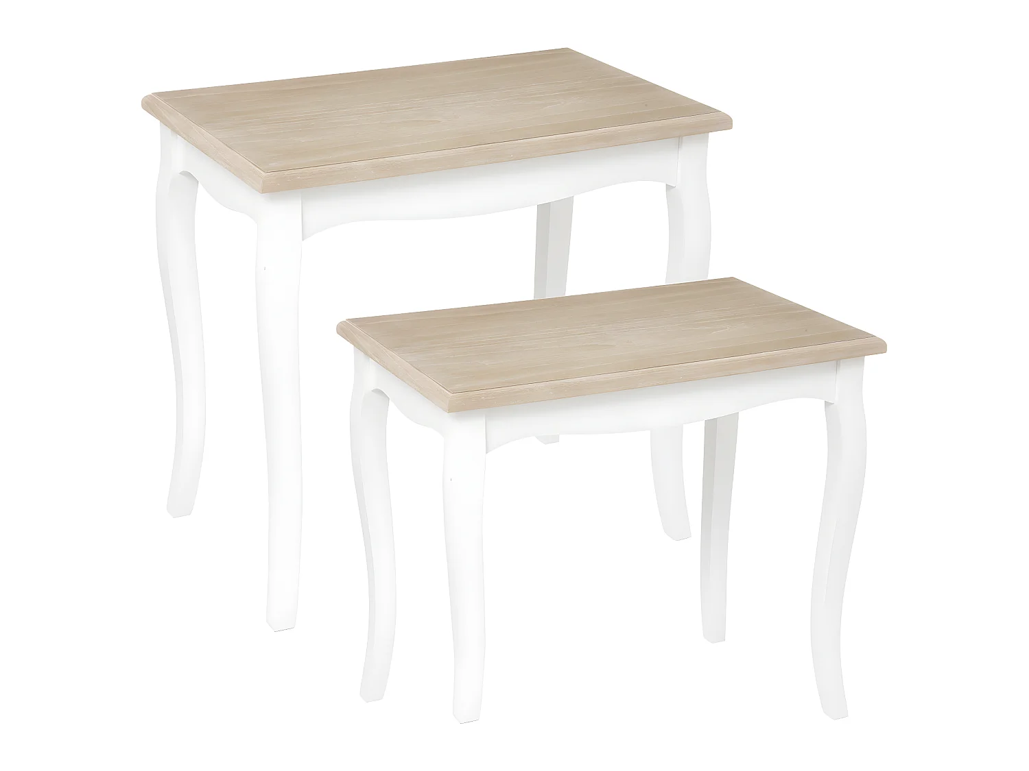 Set de 2 Tables à café en Bois Blanc et Noir