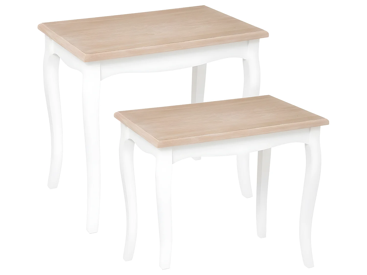 Set de 2 Tables à café en Bois Blanc et Noir