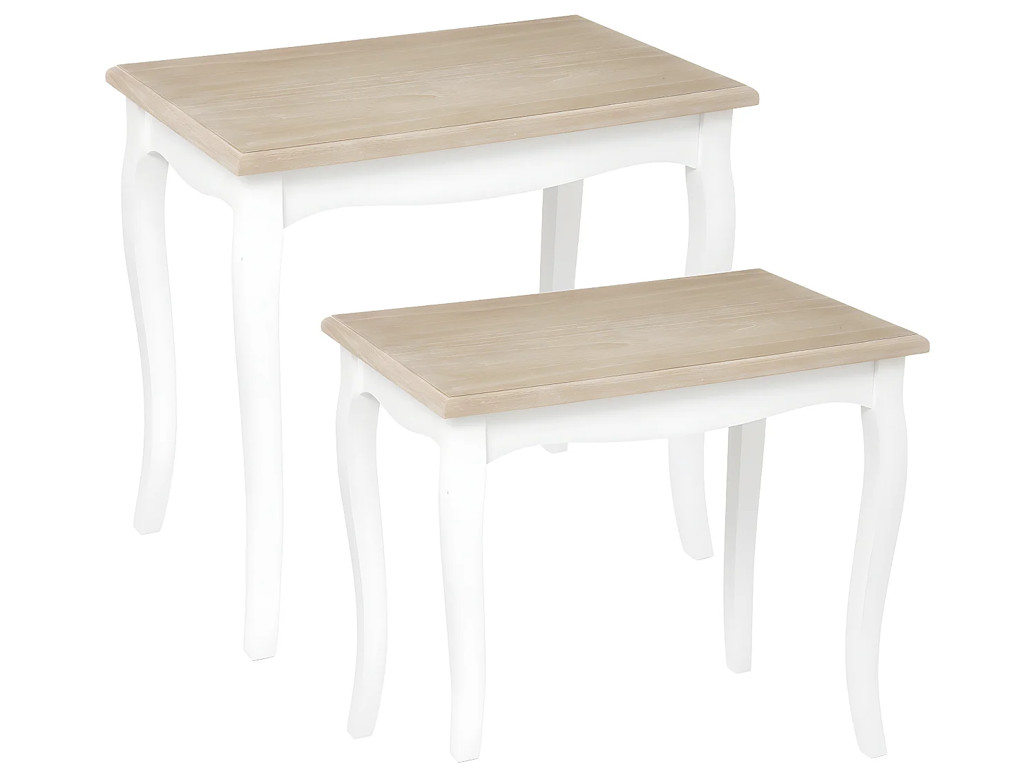 Set de 2 Tables à café en Bois Blanc et Noir