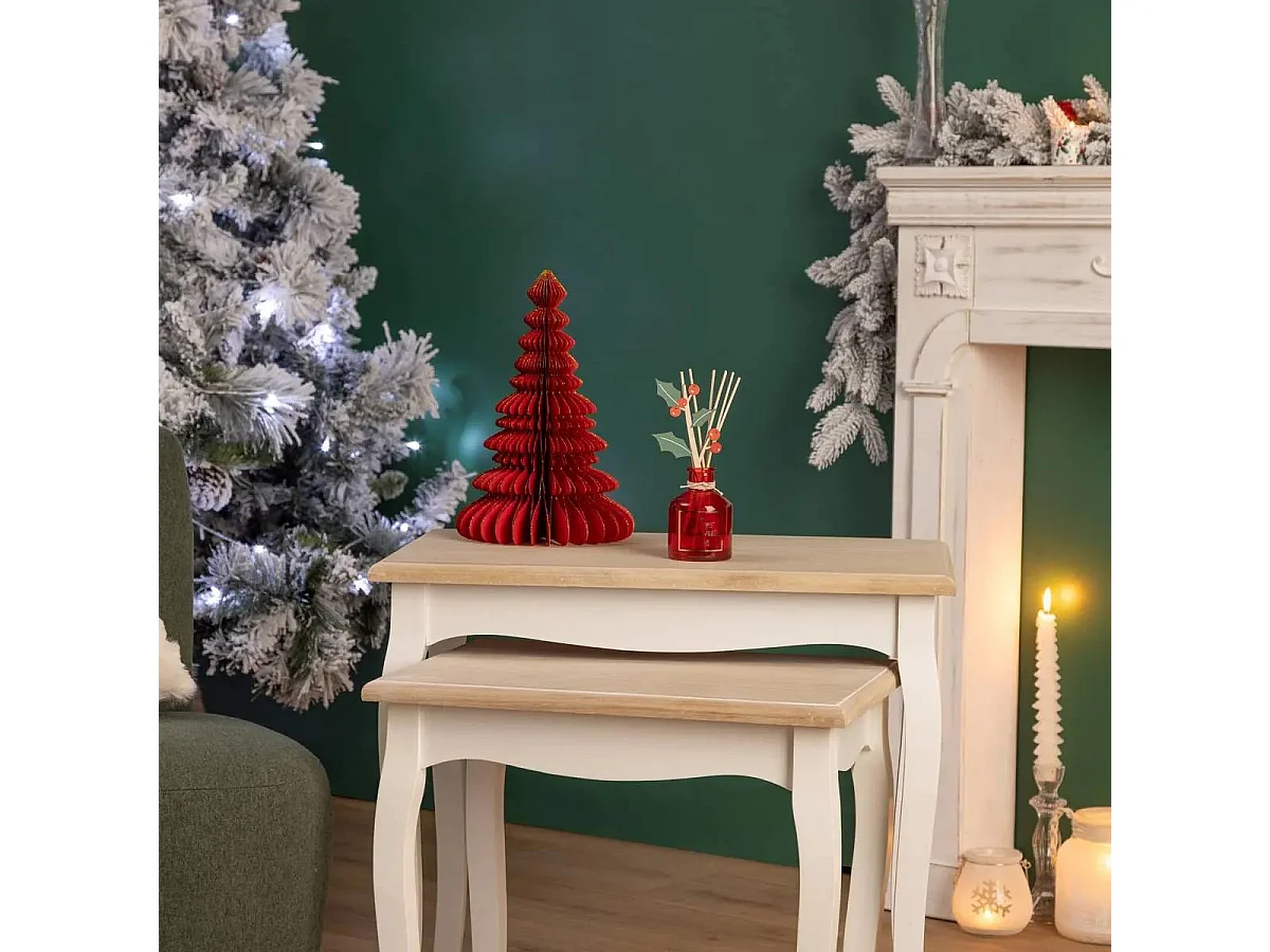 Set de 2 Tables à café en Bois Blanc et Noir