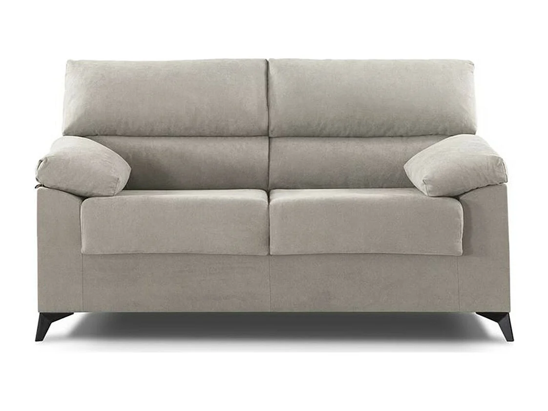 Sofá de 2 plazas de 140x110x85 cm de tela de microfibra en beige y patas negras Hilton
