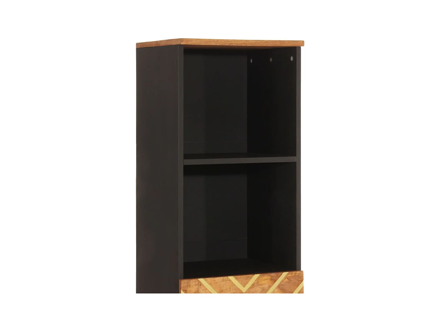 Armoire bain marron et noir 38x33,5x160 bois massif manguier