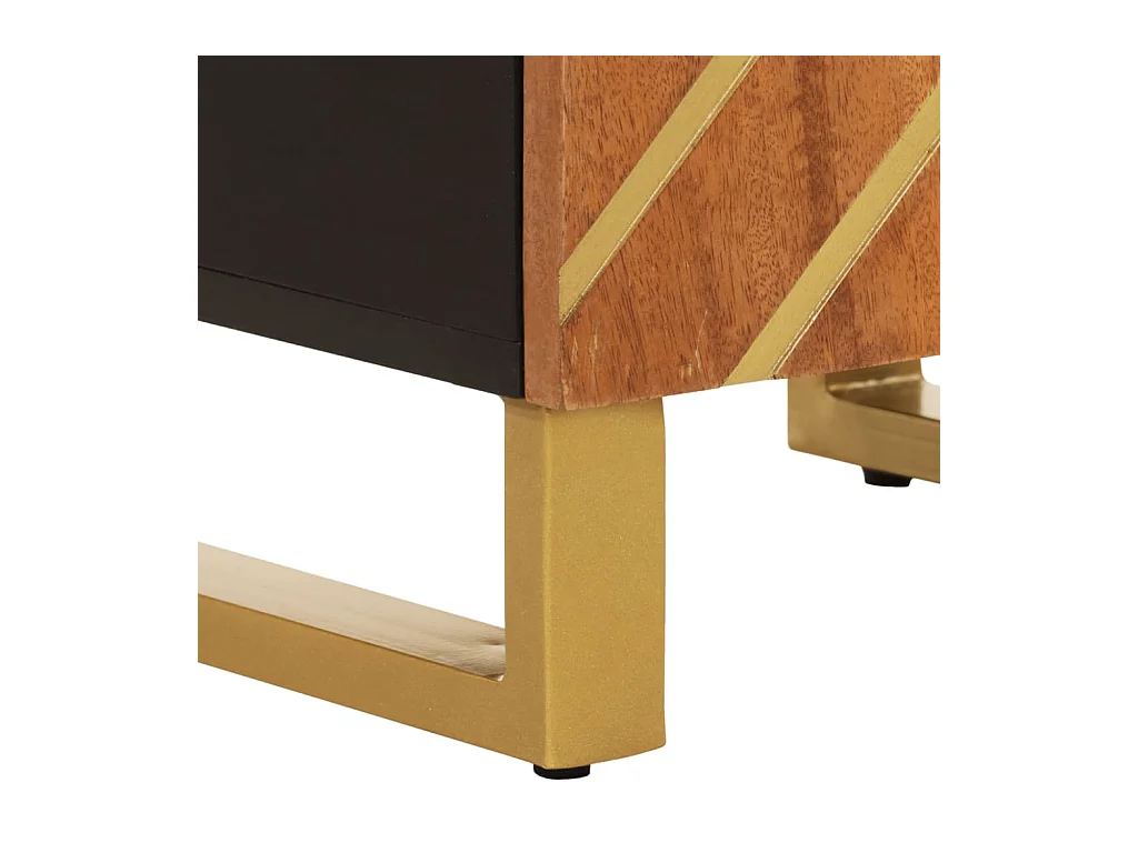 Armoire bain marron et noir 38x33,5x160 bois massif manguier