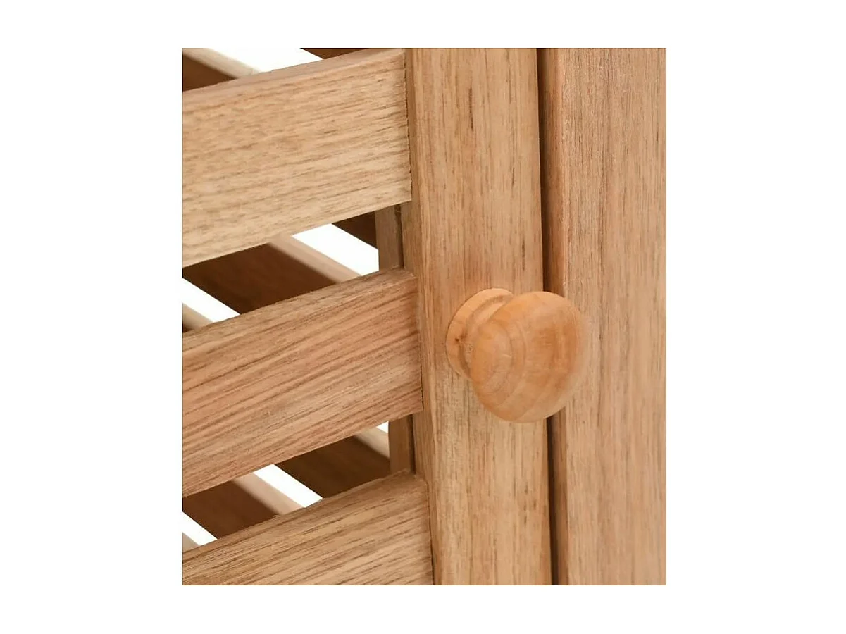 Etagère de rangement 1 porte 2 plateaux noyer massif clair Lenny