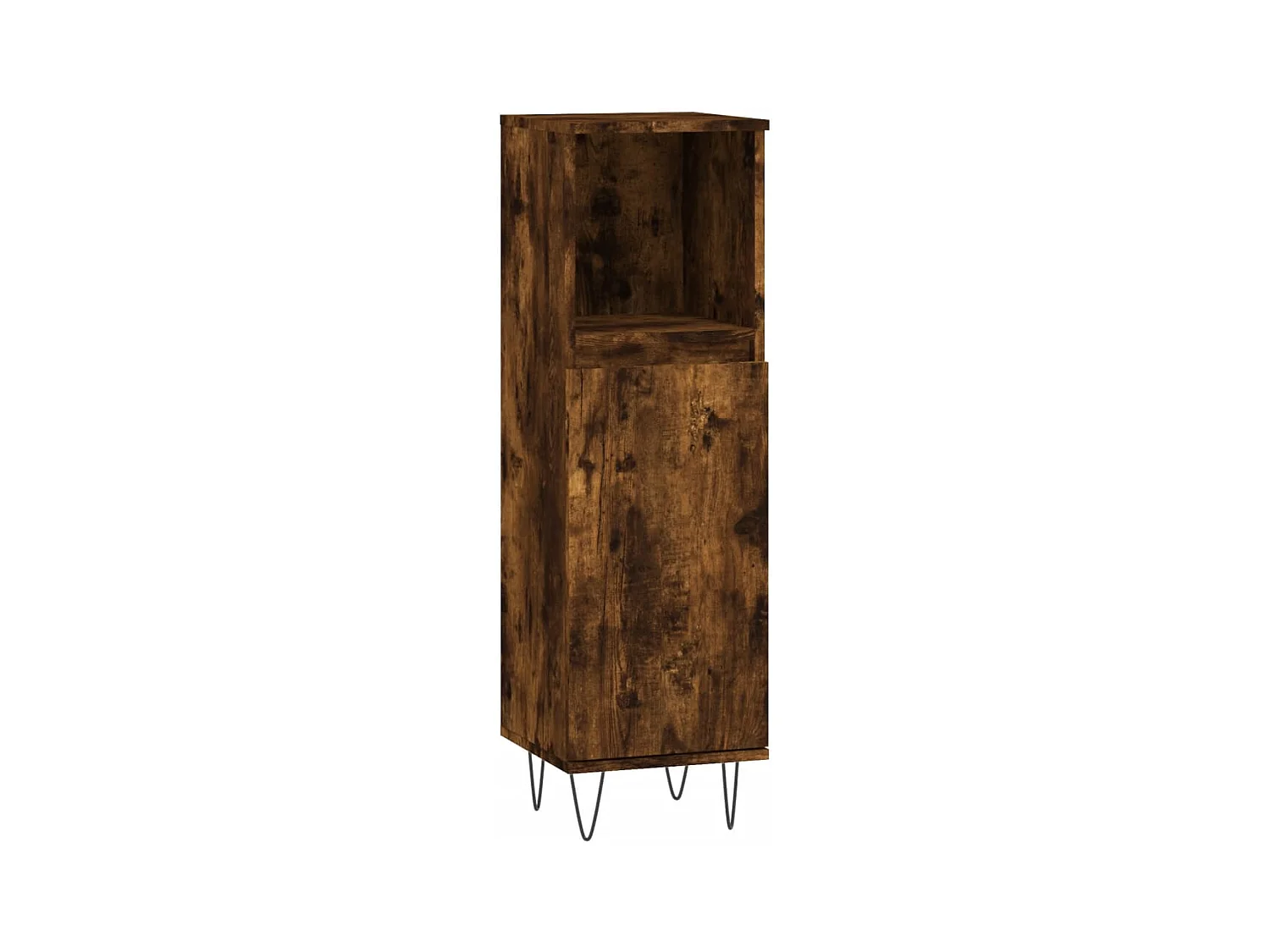 Armoire de bain chêne fumé 30x30x100 bois d'ingénierie