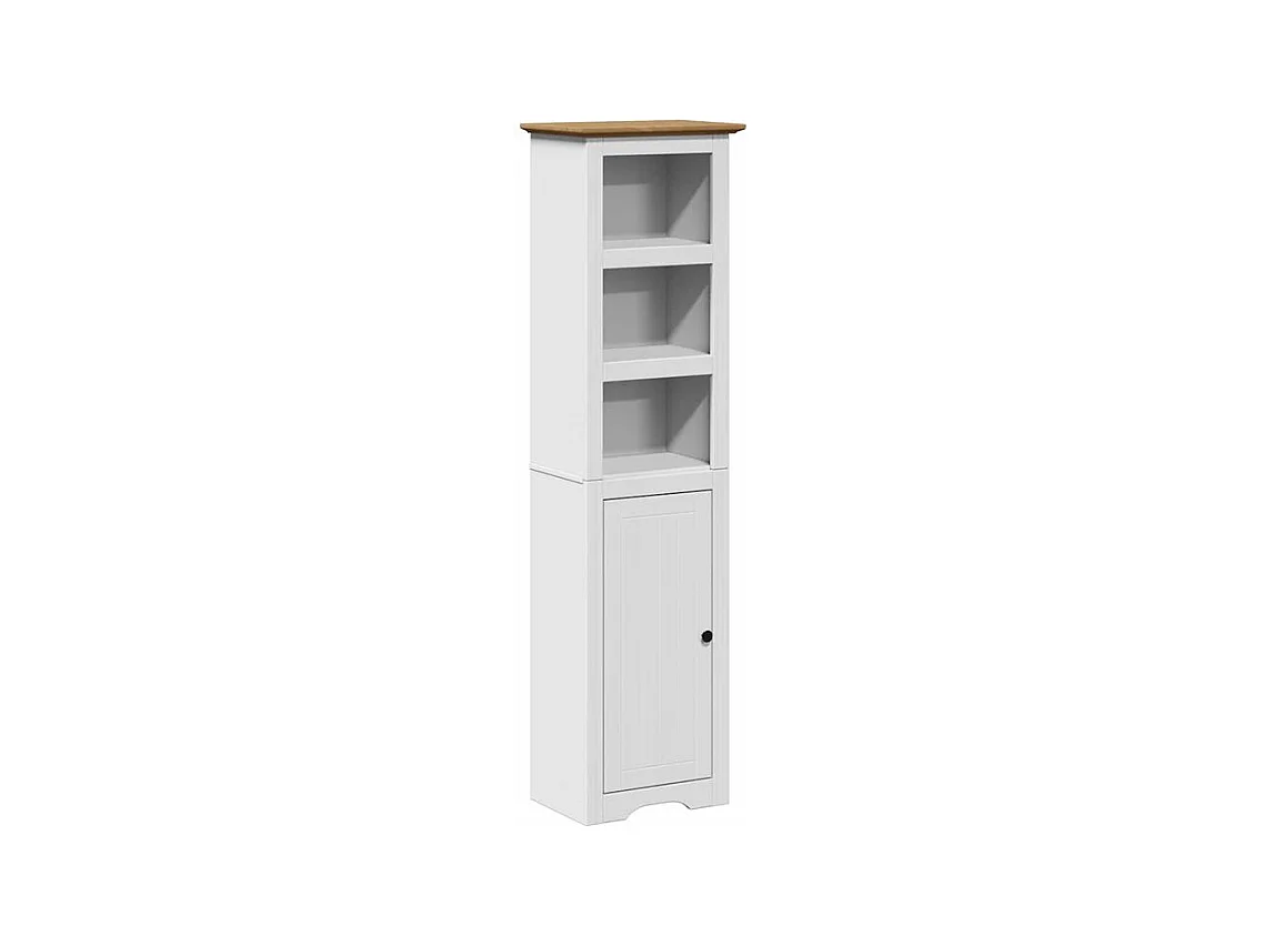 Armoire de salle de bain BODO blanc et marron 44x30x160