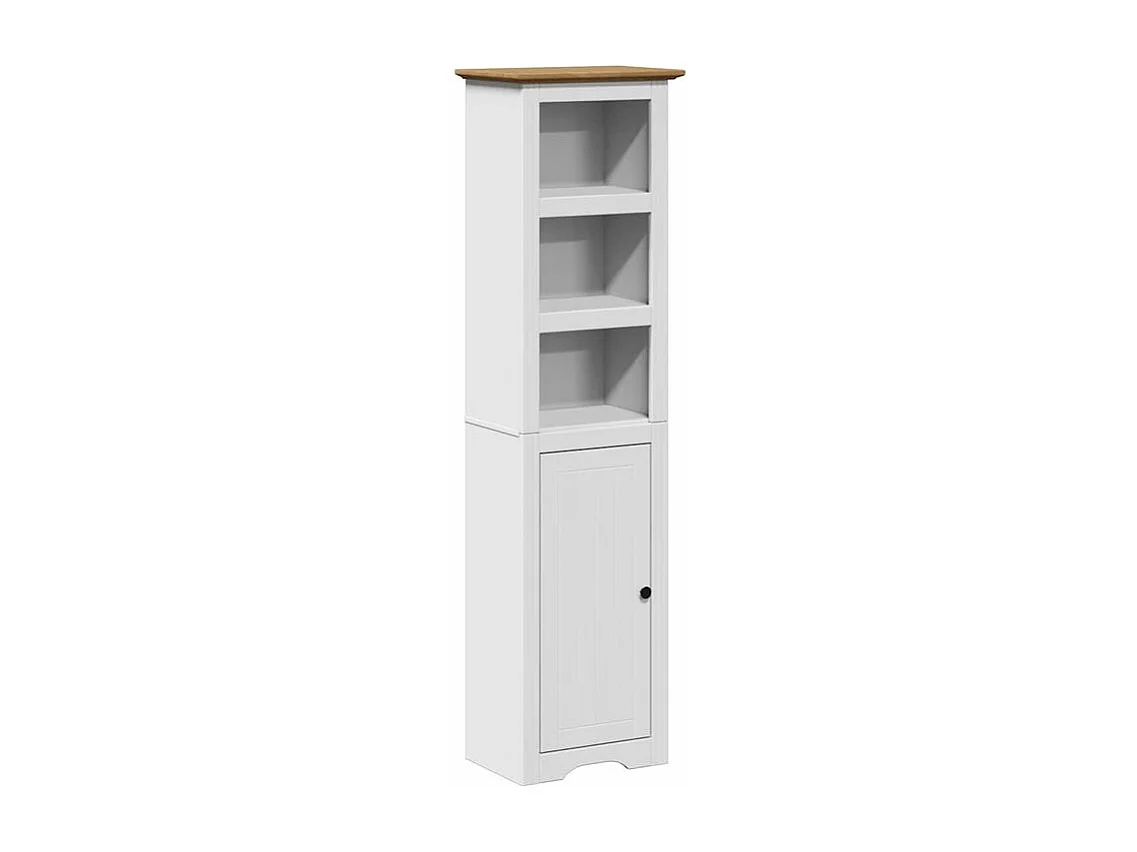 Armoire de salle de bain BODO blanc et marron 44x30x160
