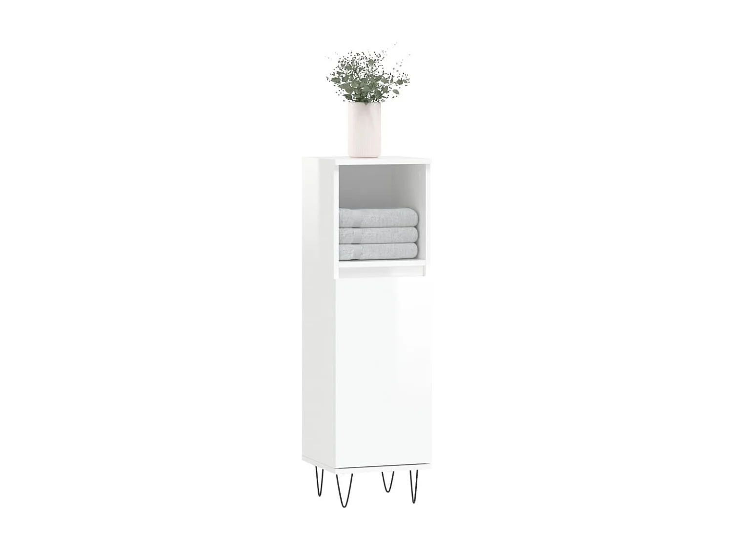 Armoire de salle de bain blanc brillant 30x30x100