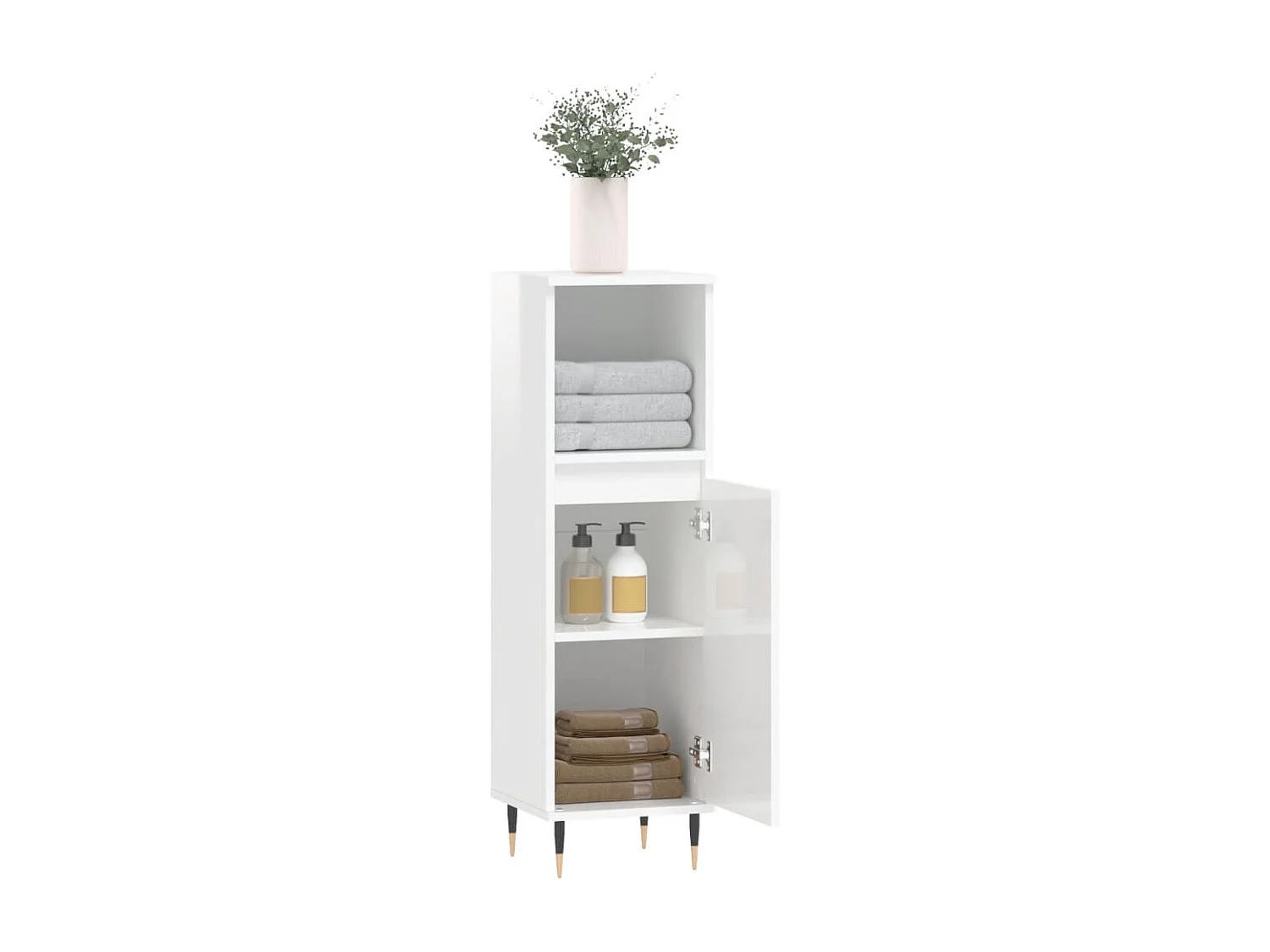 Armoire de salle de bain blanc brillant 30x30x100