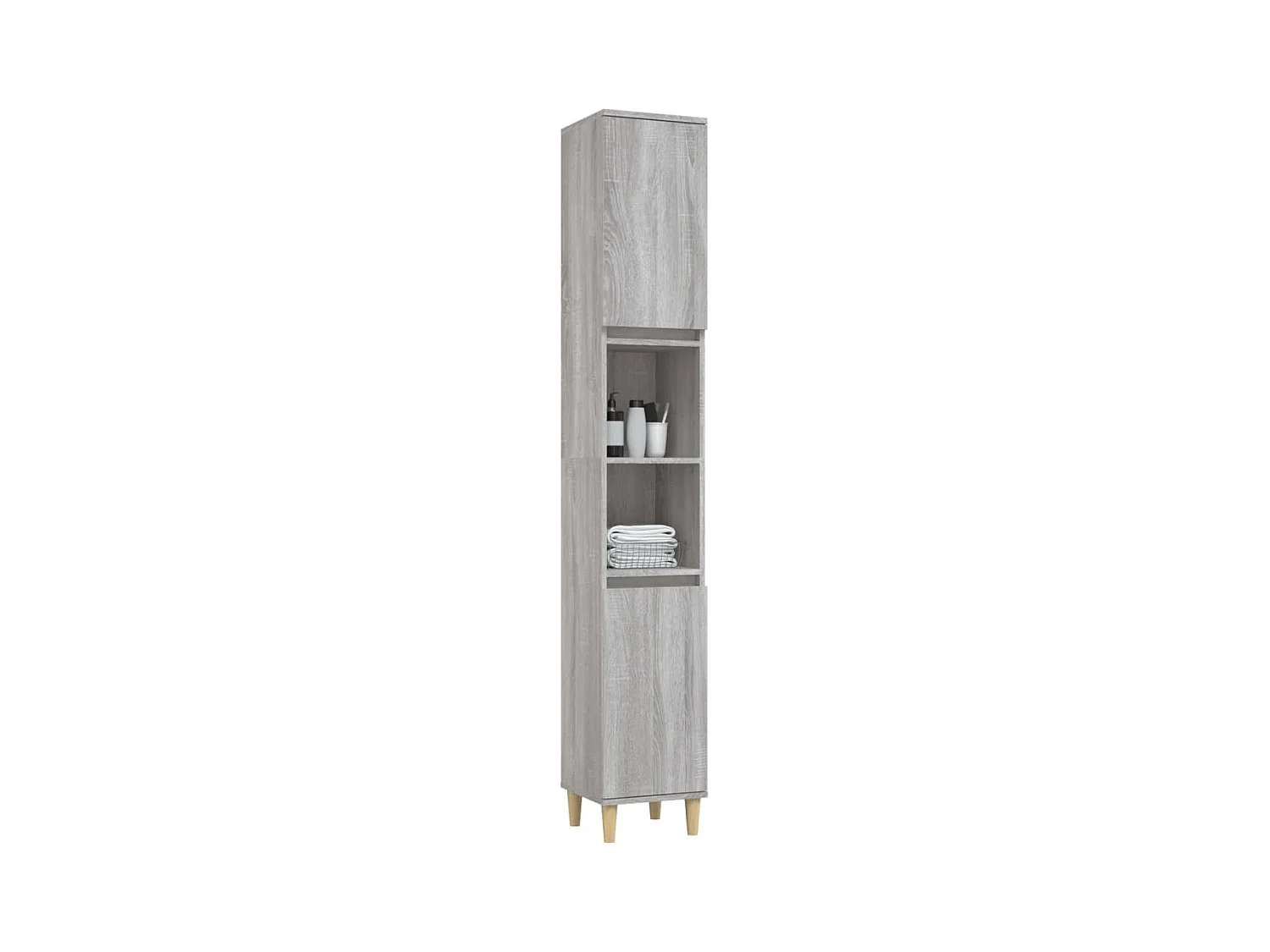Armoire de bain sonoma gris 30x30x190 bois d'ingénierie