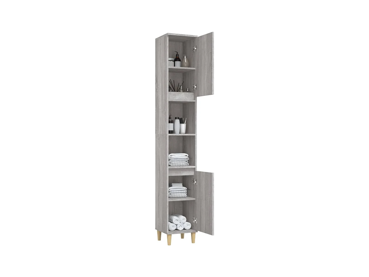 Armoire de bain sonoma gris 30x30x190 bois d'ingénierie