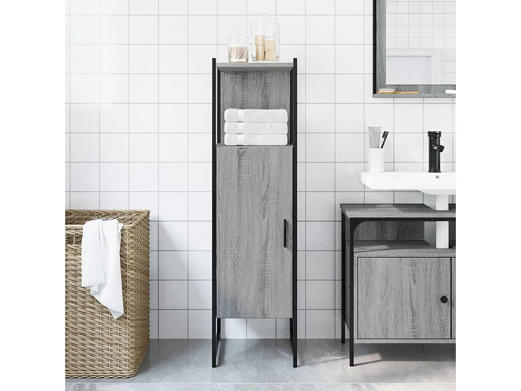 Armoire de salle de bain sonoma gris 33x33x120,5