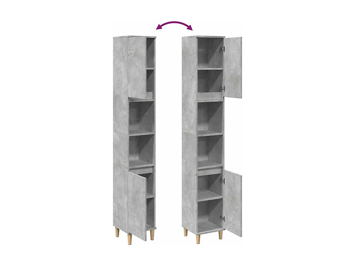Armoire de salle de bain gris béton 30x30x190
