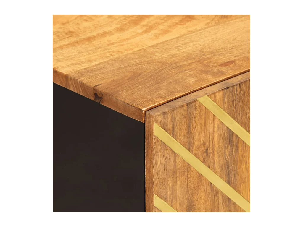 Armoire bain marron et noir 38x33,5x58 bois massif manguier