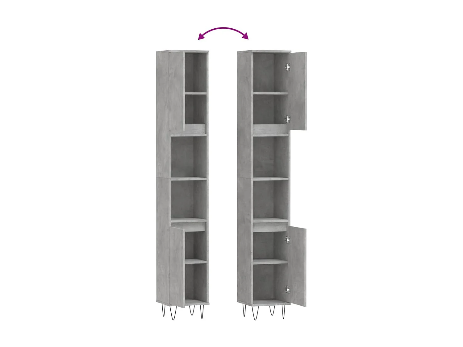 Armoire de salle de bain gris béton 30x30x190