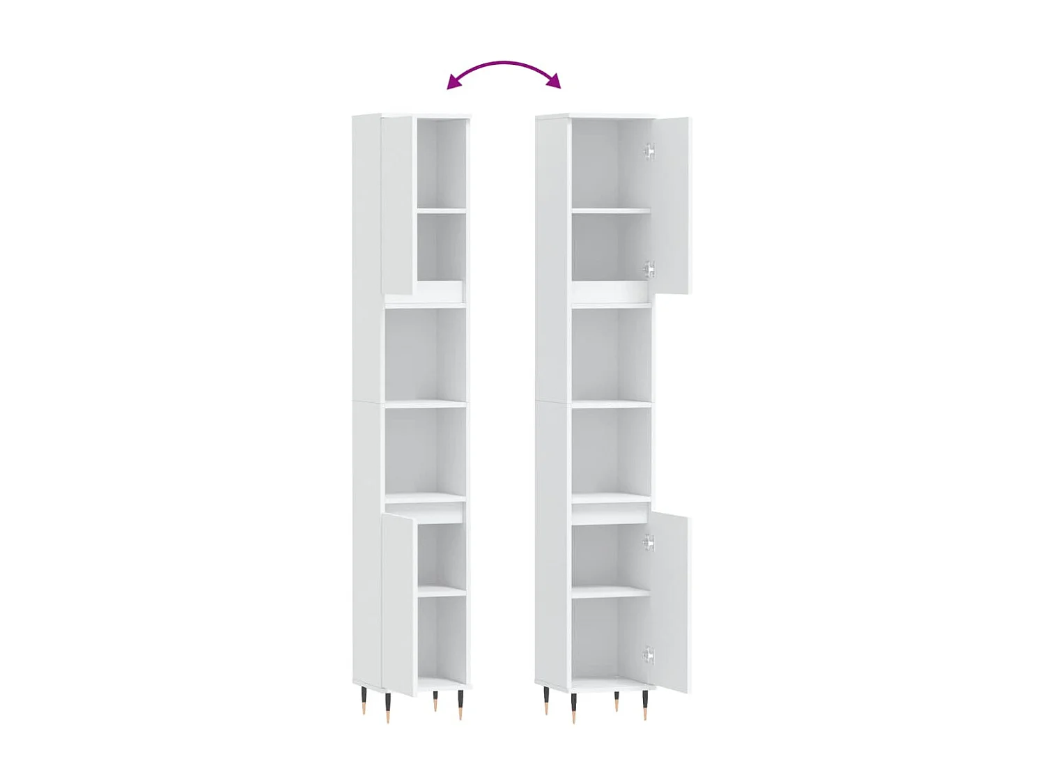 Armoire de salle de bain blanc 30x30x190 bois d'ingénierie