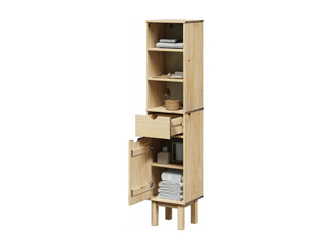 Armoire de salle de bain OTTA 35x30x159 bois massif de pin