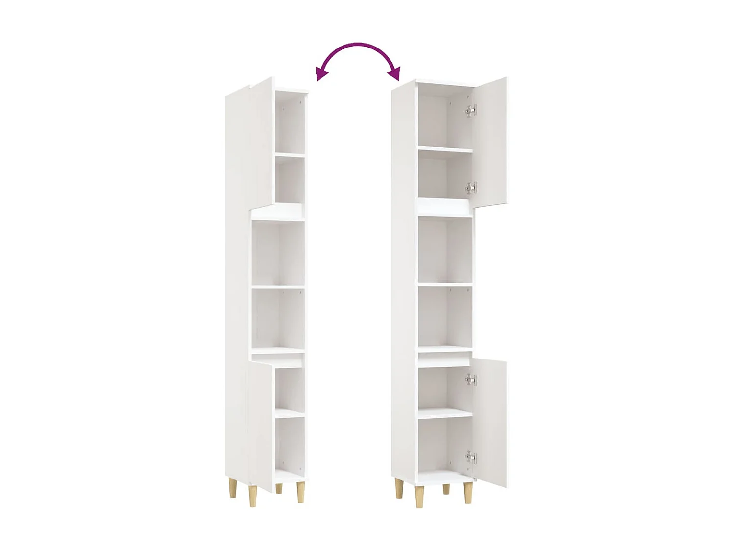 Armoire de salle de bain blanc 30x30x190 bois d'ingénierie