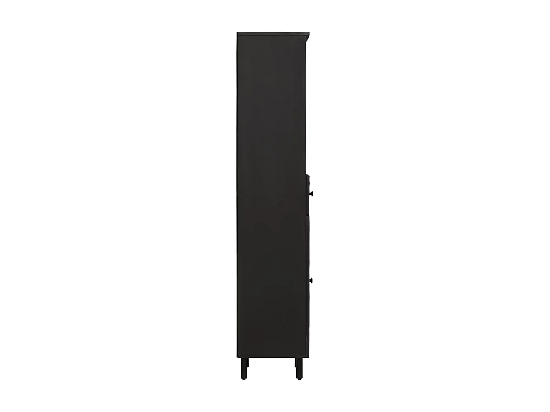 Armoire de salle de bain noir 38x33x160 bois massif manguier