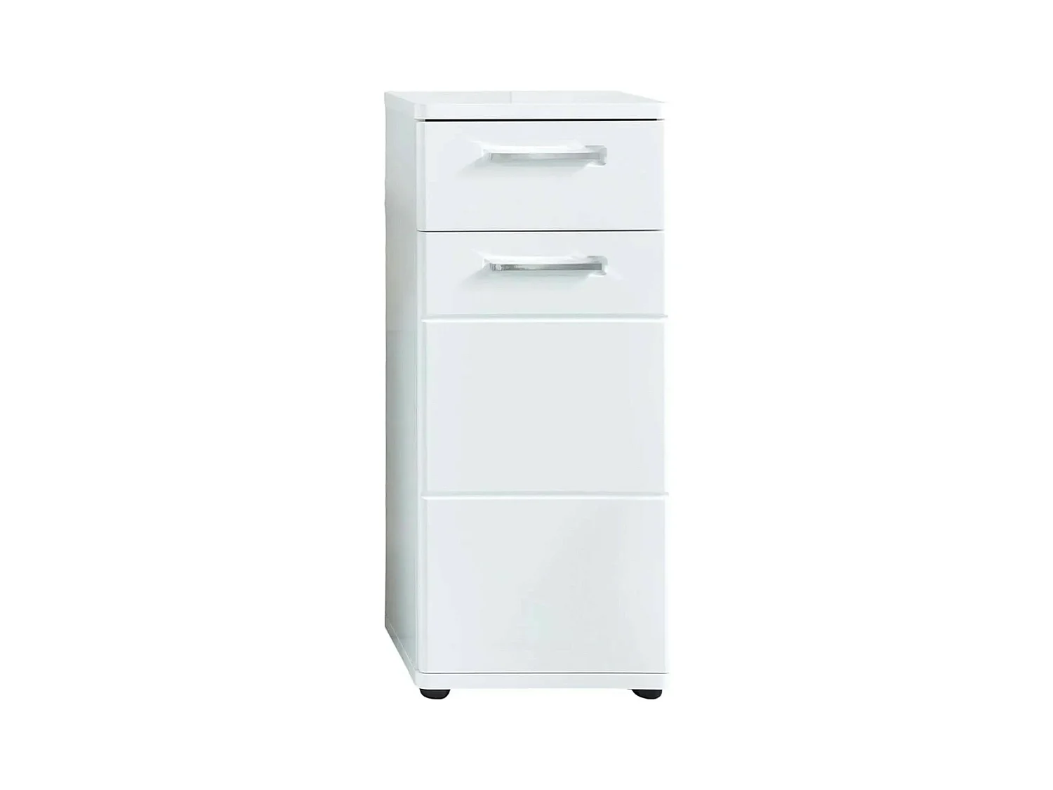 Rangement salle de bain 1 porte 1 tiroir mélaminé blanc Micko