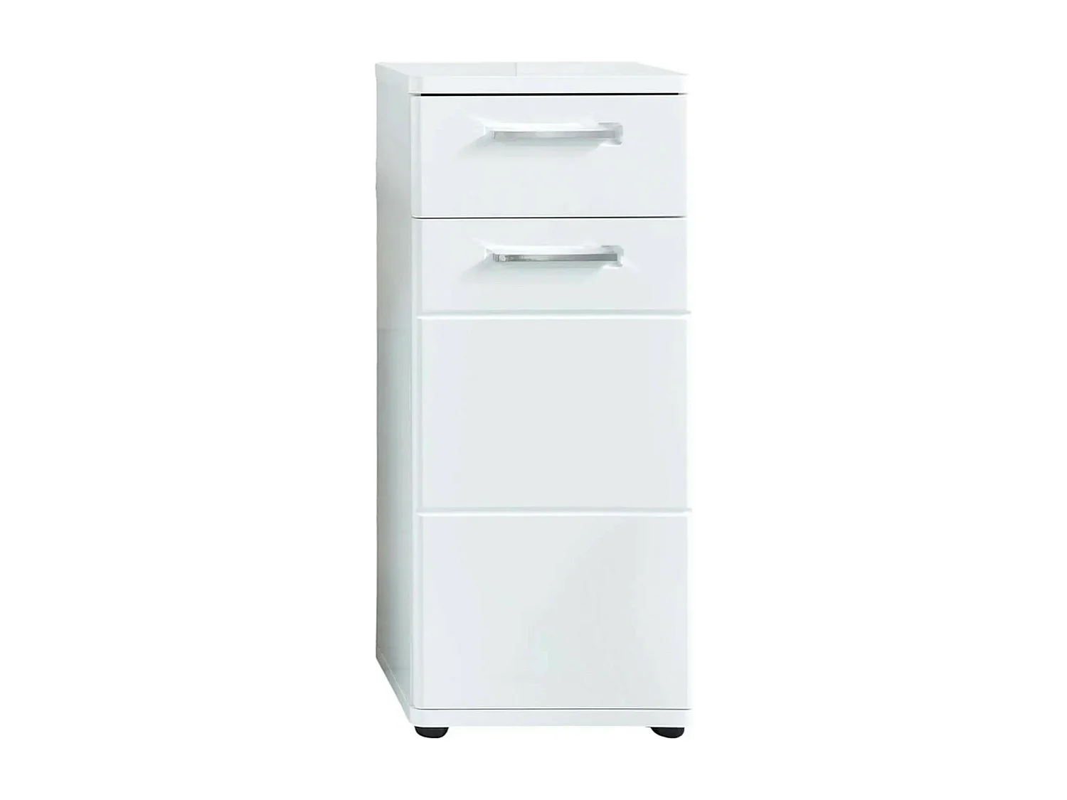 Rangement salle de bain 1 porte 1 tiroir mélaminé blanc Micko