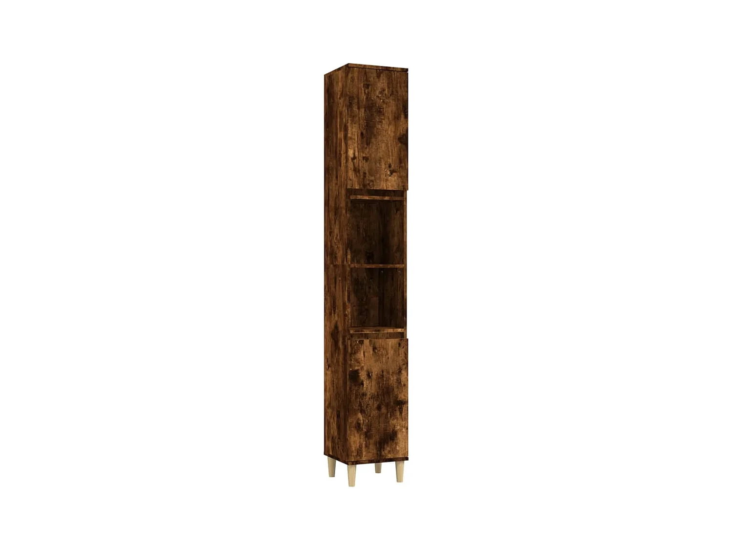 Armoire de bain chêne fumé 30x30x190 bois d'ingénierie