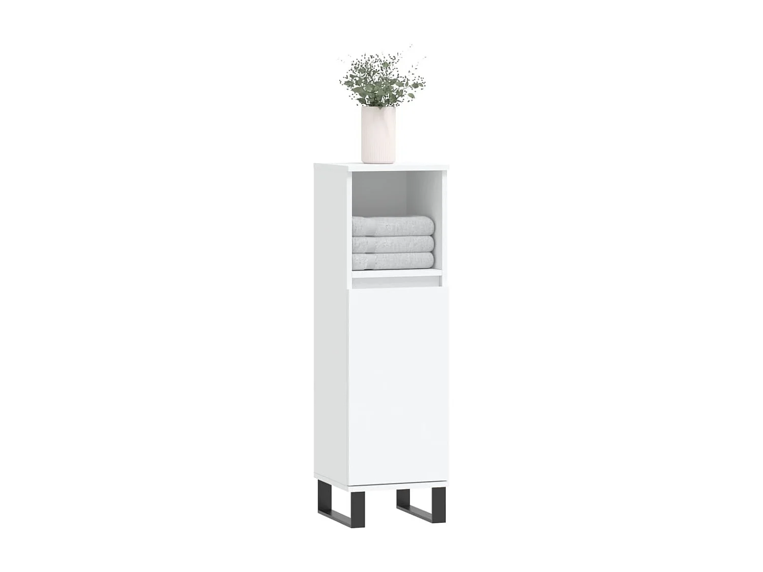 Armoire de salle de bain blanc 30x30x100 bois d'ingénierie