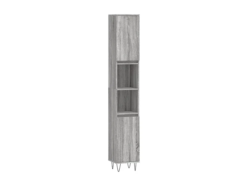 Armoire de bain sonoma gris 30x30x190 bois d'ingénierie