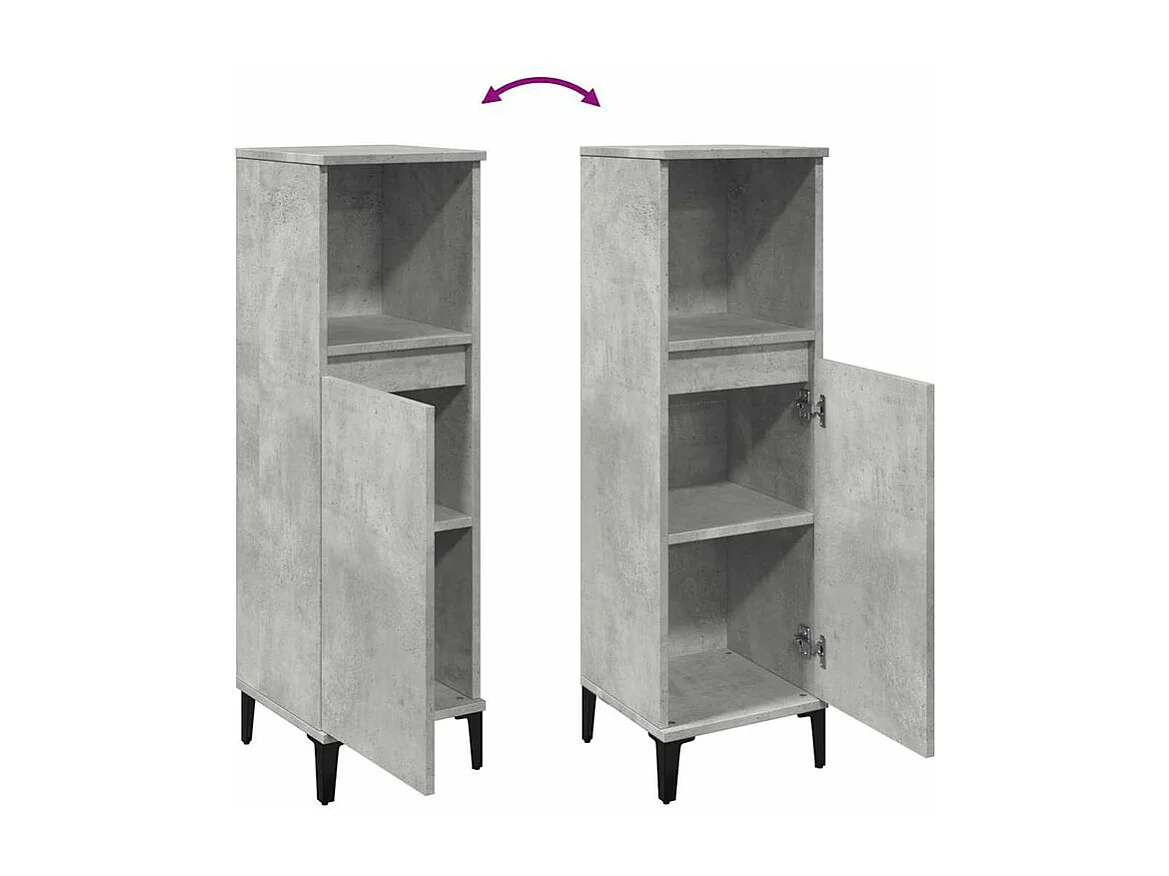 Armoire de salle de bain gris béton 30x30x100