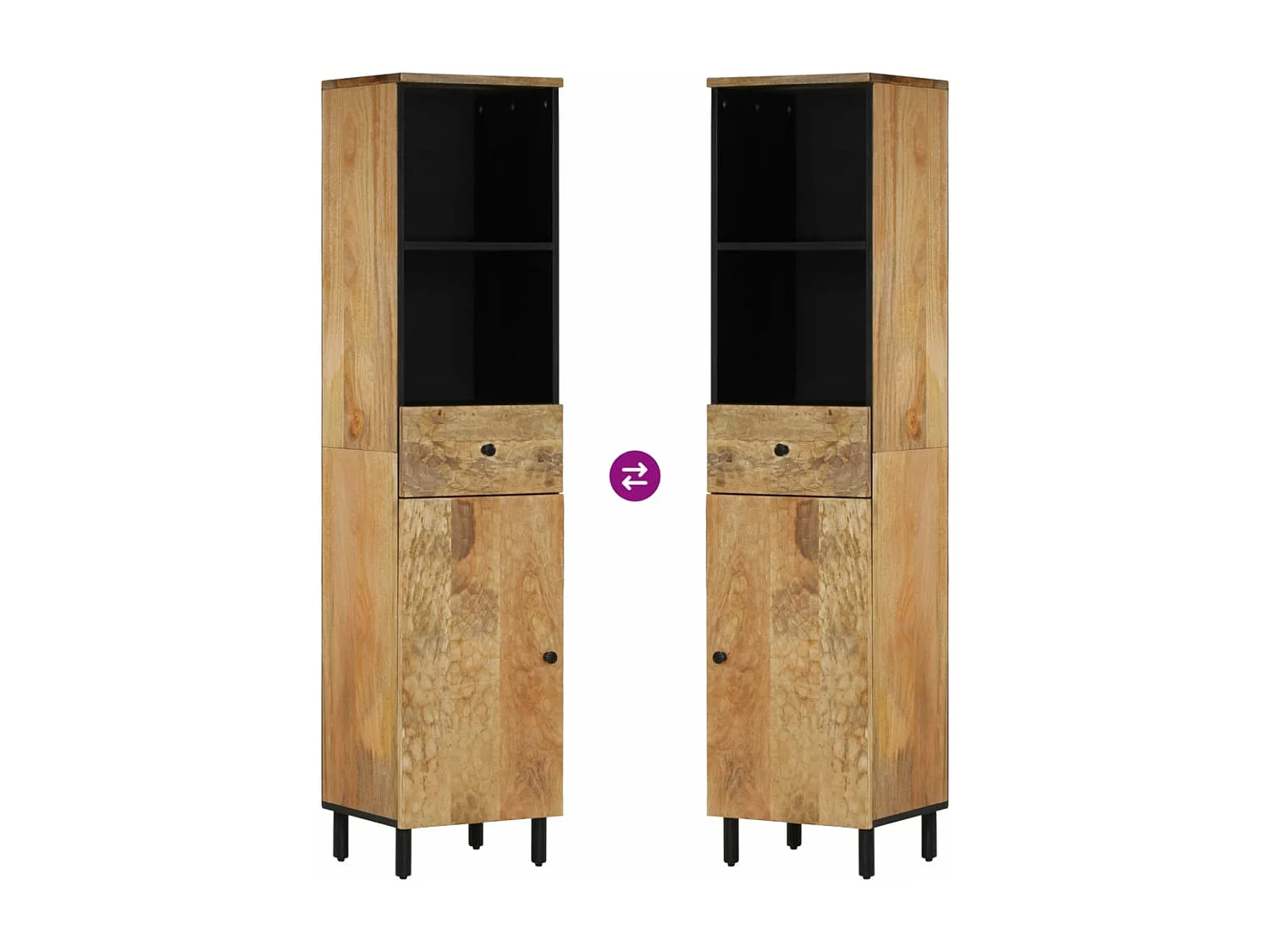 Armoire de salle de bain 38x33x160 bois massif de manguier