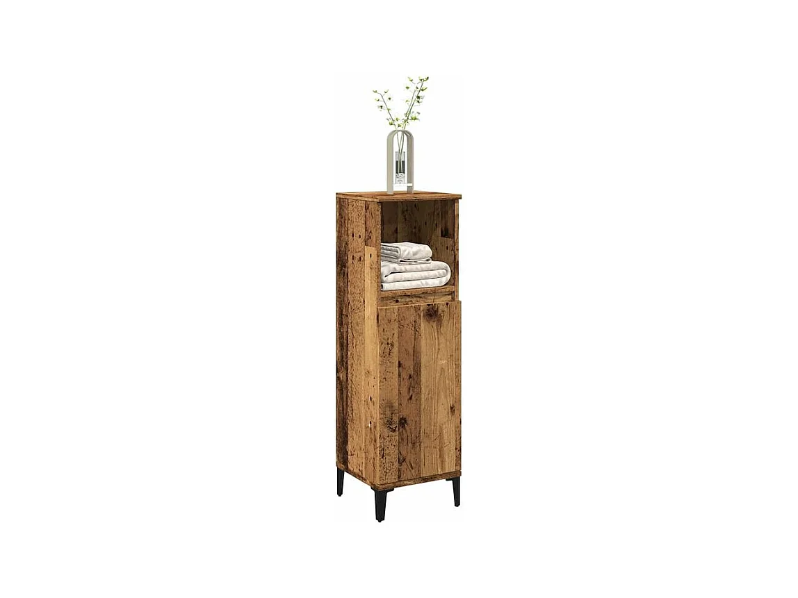 Armoire de salle de bain vieux bois 30x30x100 bois ingénierie