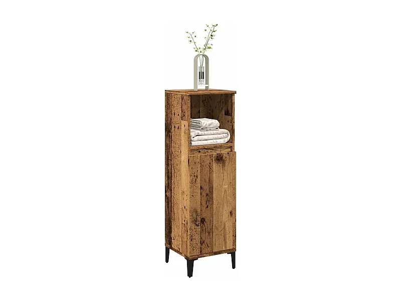 Armoire de salle de bain vieux bois 30x30x100 bois ingénierie