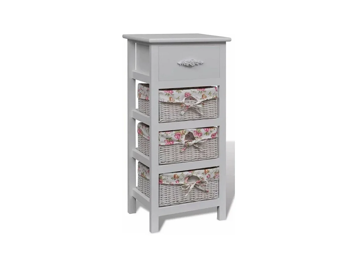 Étagère 4 tiroirs bois blanc Frenchy