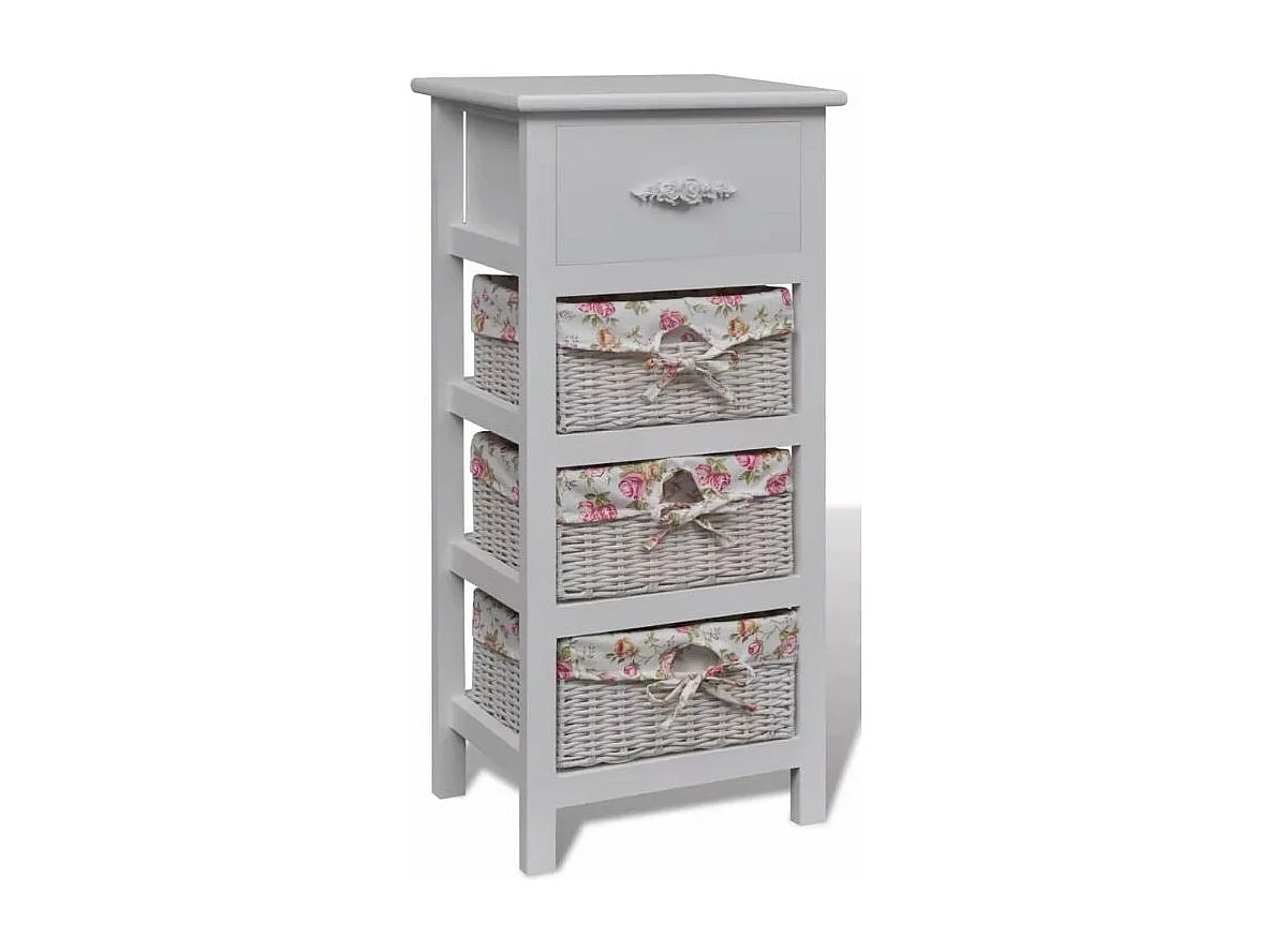 Étagère 4 tiroirs bois blanc Frenchy