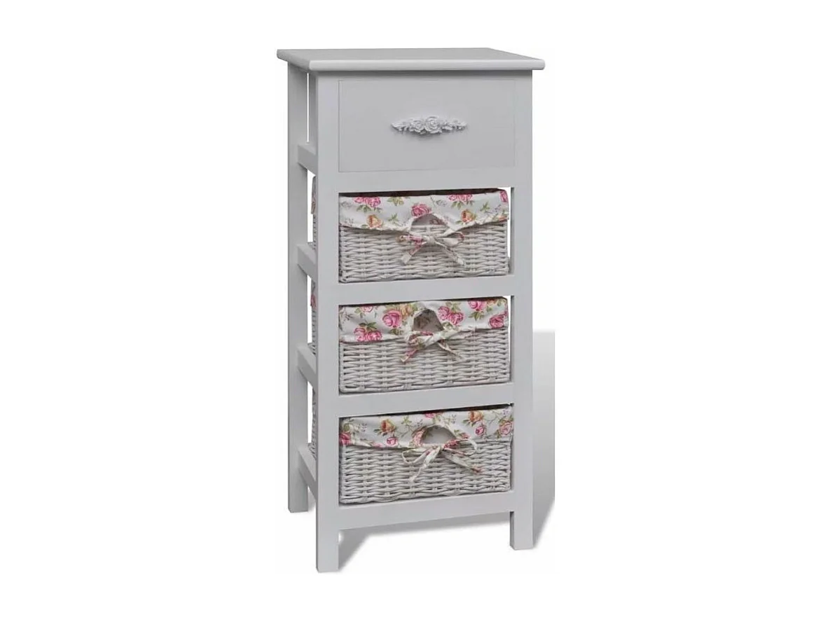 Étagère 4 tiroirs bois blanc Frenchy