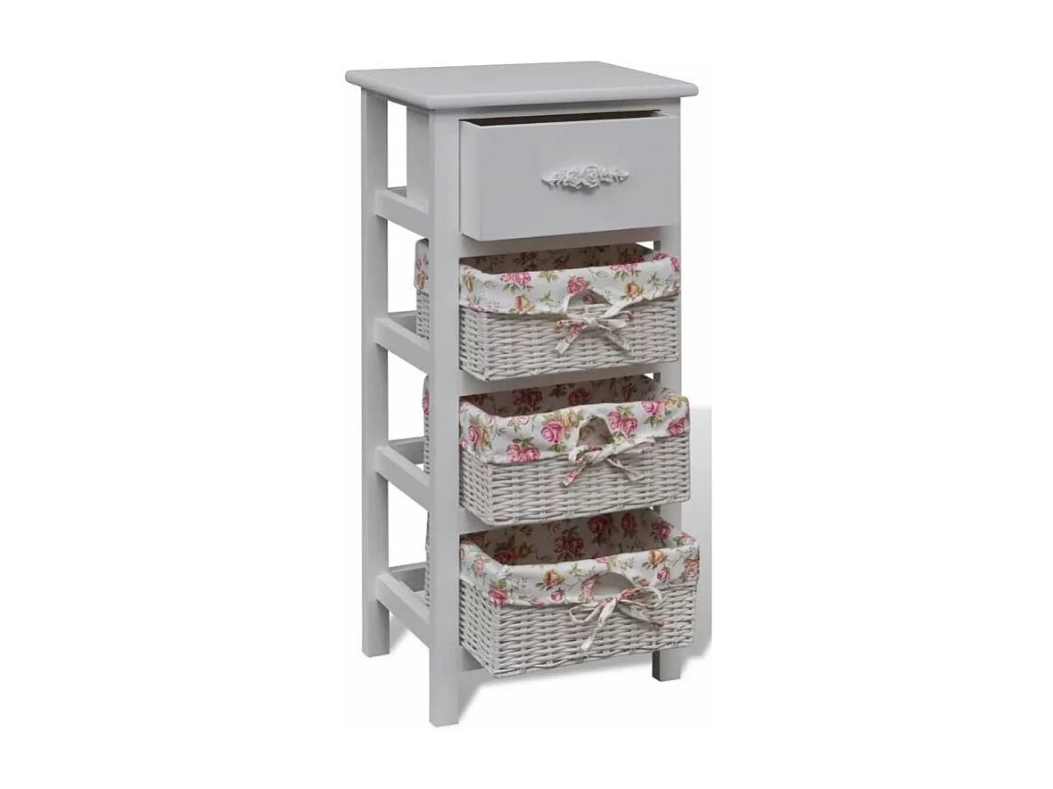 Étagère 4 tiroirs bois blanc Frenchy