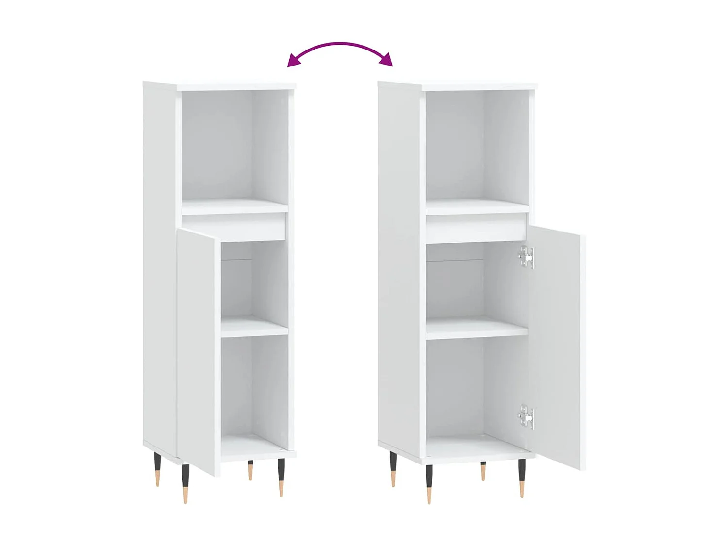 Armoire de salle de bain blanc 30x30x100 bois d'ingénierie