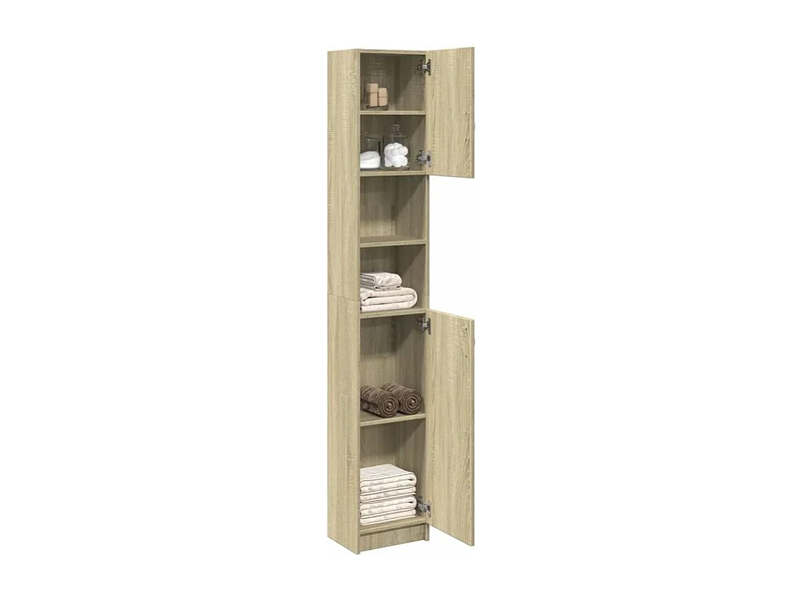 Meuble colonne de salle de bain Klasiko 32cm - Rangement élégant et fonctionnel-Couleur Chêne clair