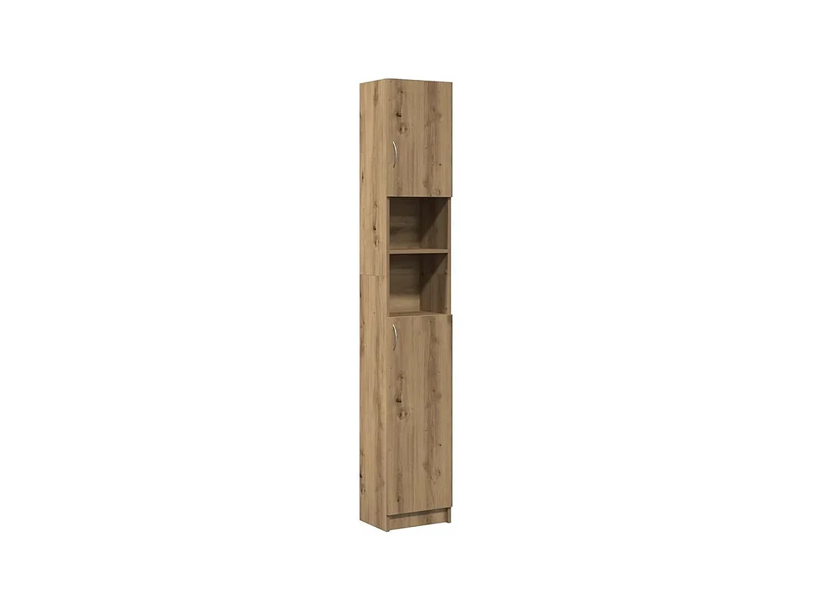 Meuble colonne de salle de bain Klasiko 32cm - Rangement élégant et fonctionnel-Couleur Marron clair