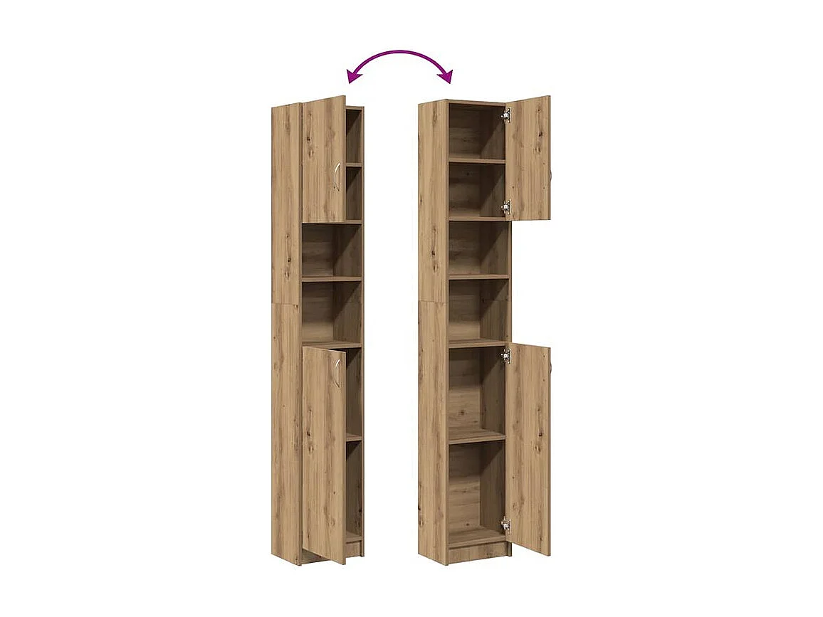 Meuble colonne de salle de bain Klasiko 32cm - Rangement élégant et fonctionnel-Couleur Marron clair