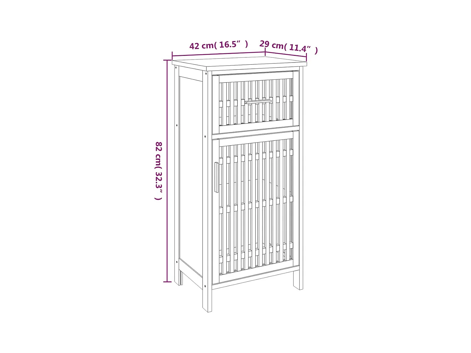 Armoire de salle de bain 42x29x82 Bois massif de noyer