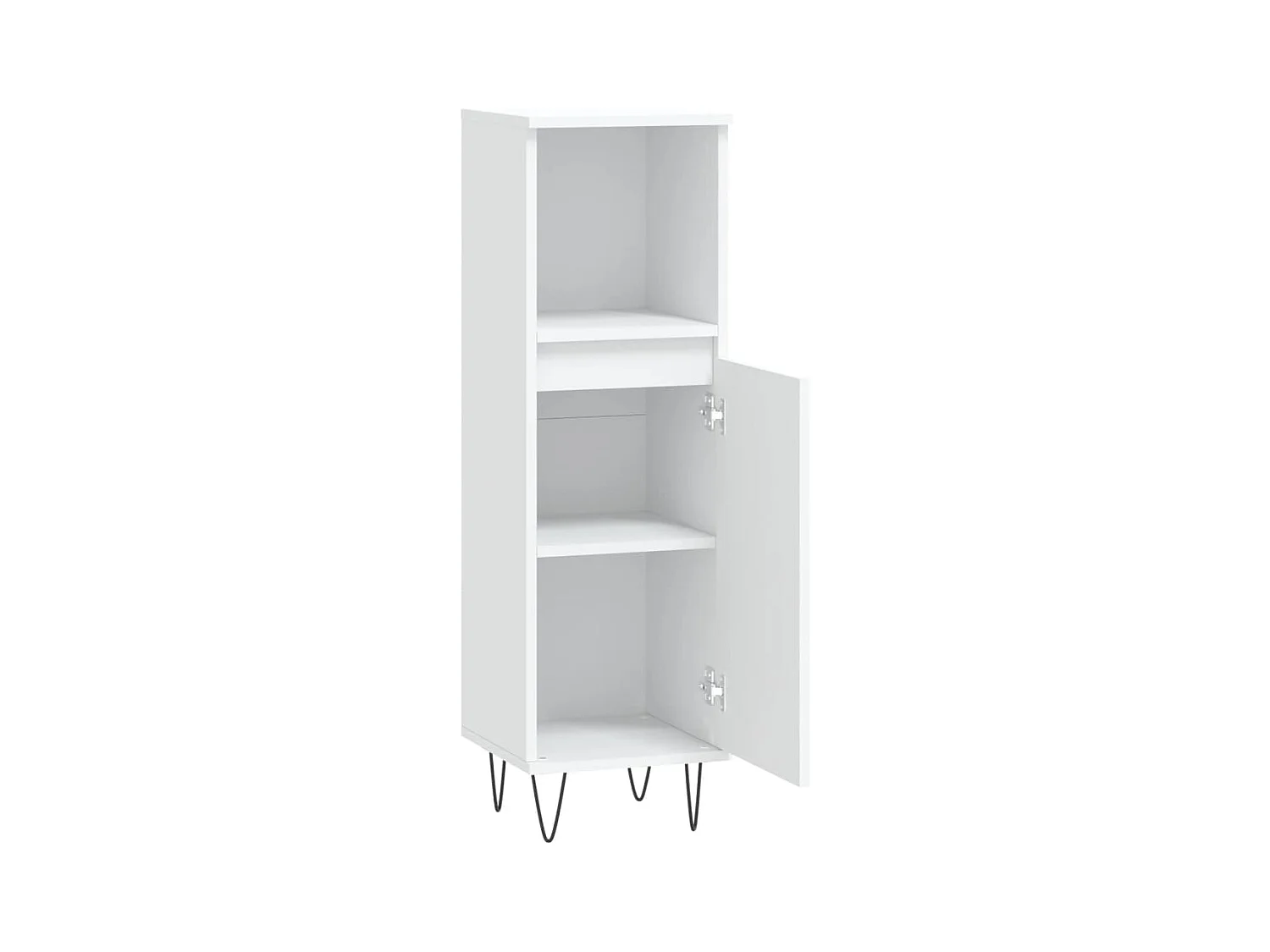 Badkamerkast 30x30x100 cm bewerkt hout wit
